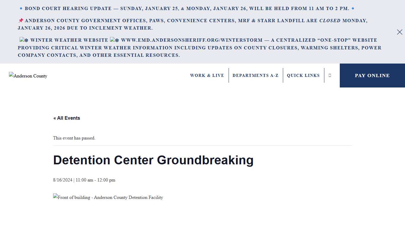 Detention Center Groundbreaking - Anderson County